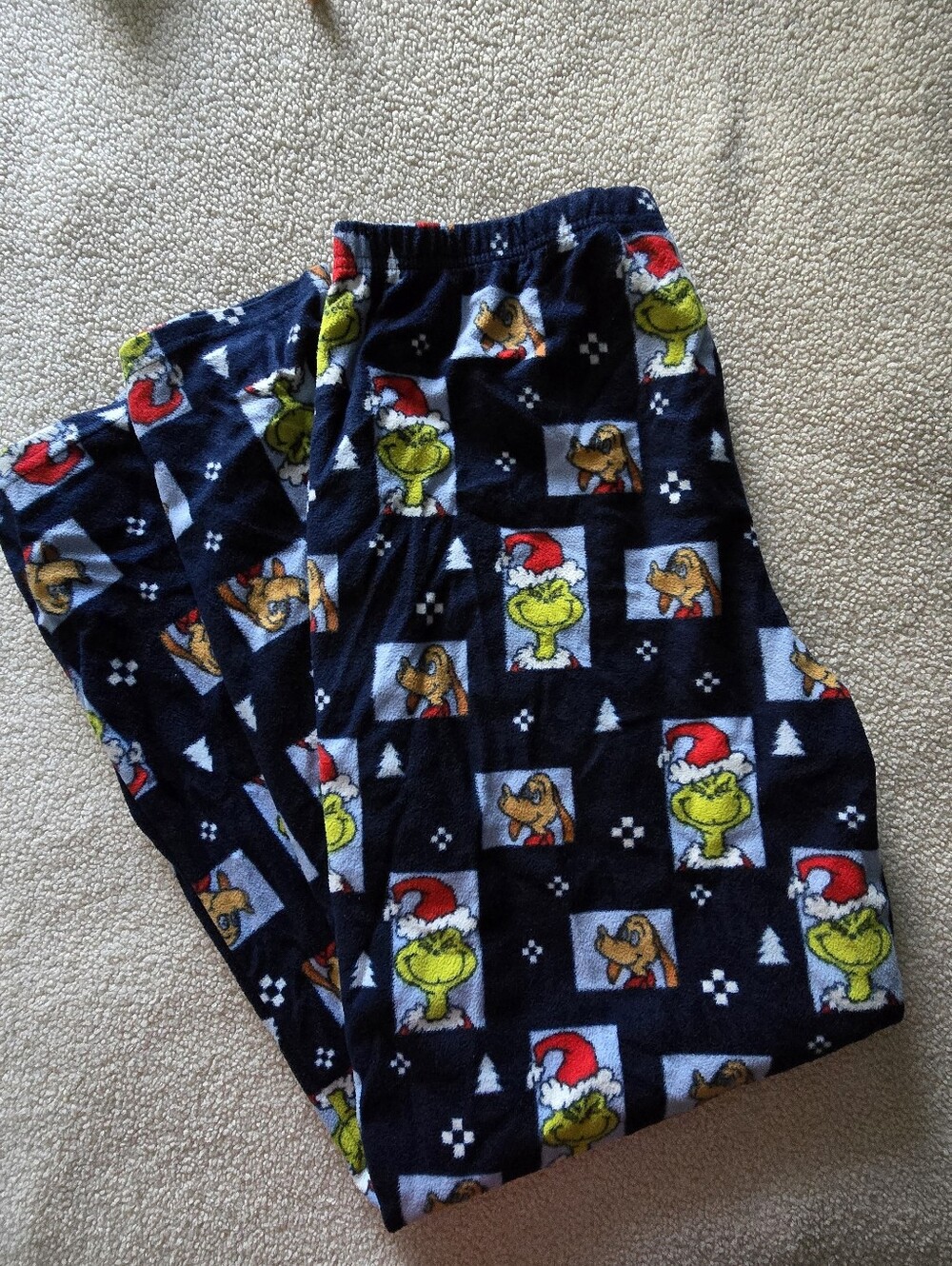 Unisex Black Grinch Holiday Fleece Pajama Pants size medium